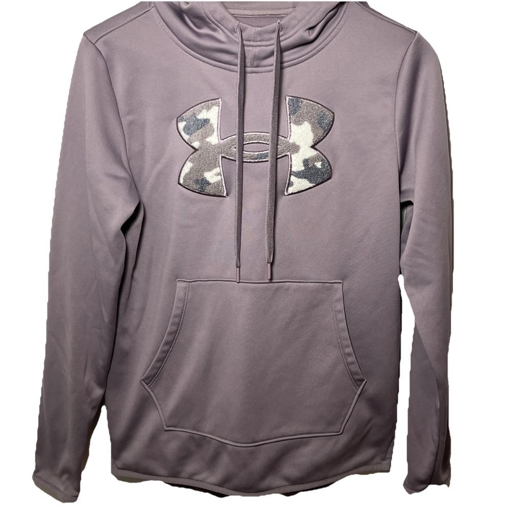 Under Armour Women's Fleece Big Logo Camo/Shine Hoodie Women's Size S Slate Plum